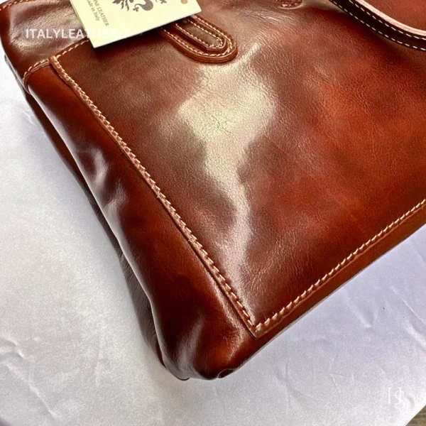 Luxury Italian Handmade Elegant Tote Timeless Florence Quality Genuine Leather Bag for Women - Image 8