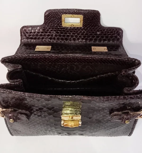 Luxury Genuine High-Quality Italian Python Skin Snake Leather Hand Bag Purse Modern Women Crossbody Bag