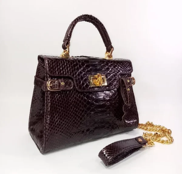 Luxury Genuine High-Quality Italian Python Skin Snake Leather Hand Bag Purse Modern Women Crossbody Bag