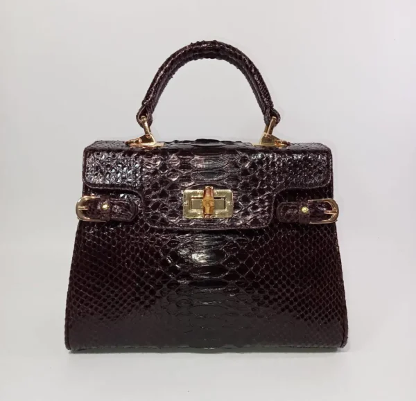Luxury Genuine High-Quality Italian Python Skin Snake Leather Hand Bag Purse Modern Women Crossbody Bag