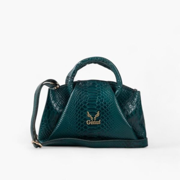 Bold Cypress Green Leather Handbag Elegant Pleated Stylish Modern Design Purse For Women