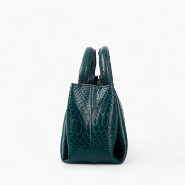Bold Cypress Green Leather Handbag Elegant Pleated Stylish Modern Design Purse For Women