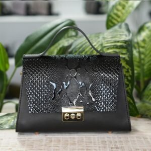 Luxury Genuine Leather Handbag for Women Croc-embossed Elegant Shoulder Bag for Ladies Gift